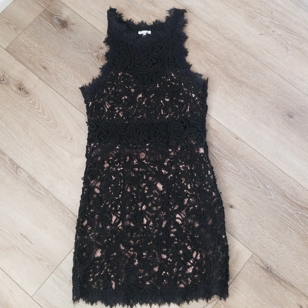 Lace rope black dress
